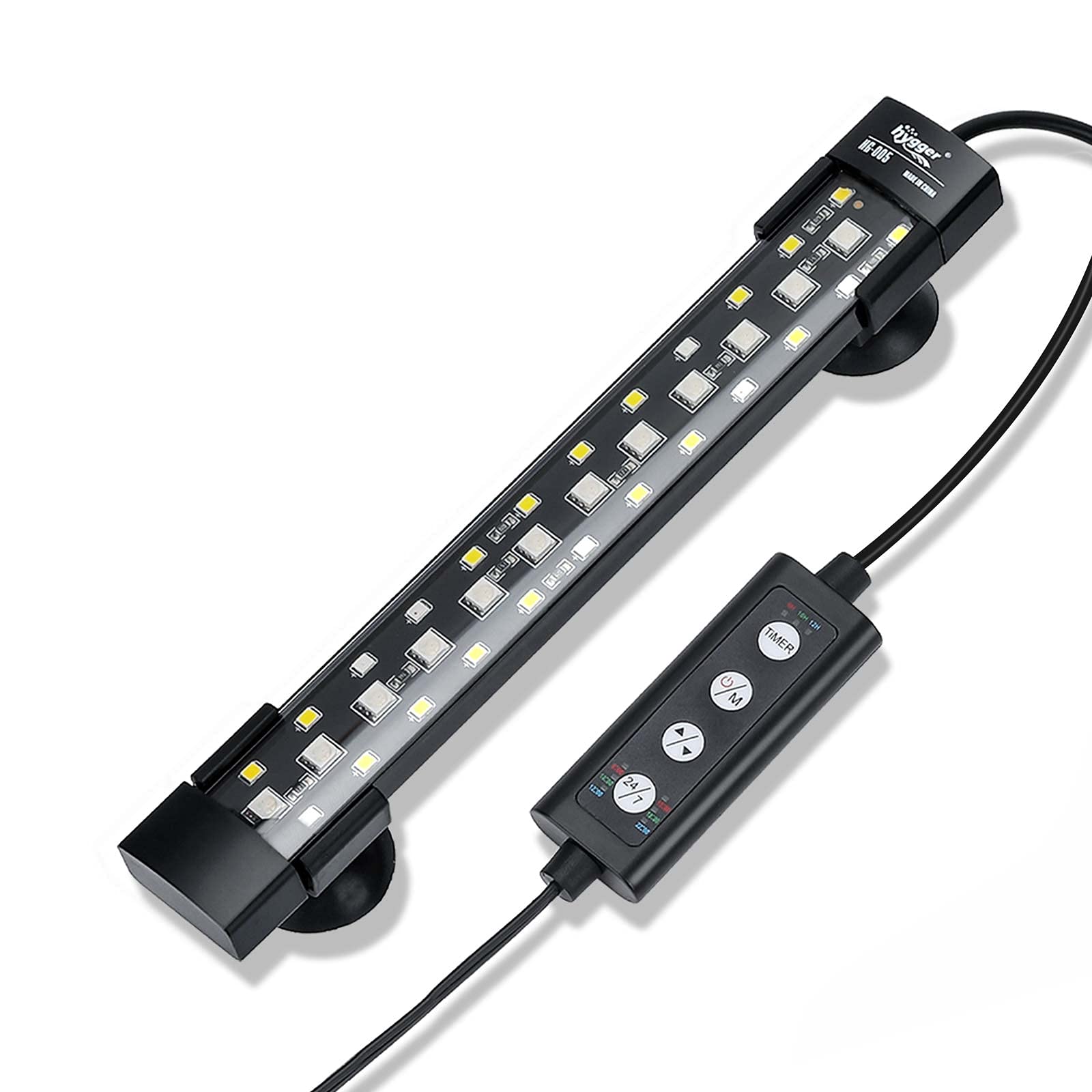 Amazon.co.jp: hygger 24/7モード水中水槽LEDライト、自動オンオフ隠し